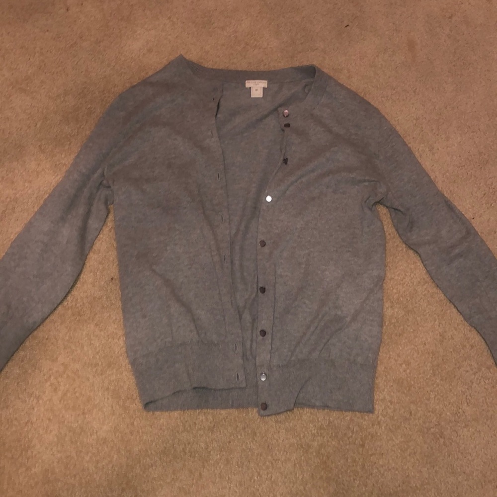 J. Crew grey button up cardigan